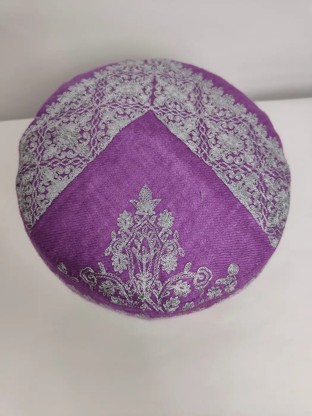 nalki aari cap top side embroidery in paisley motif 