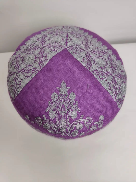 nalki aari cap top side embroidery in paisley motif 