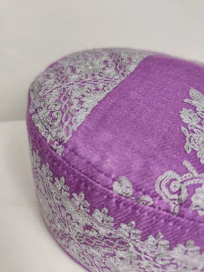 Kashmiri magenta cap with nalki aari work