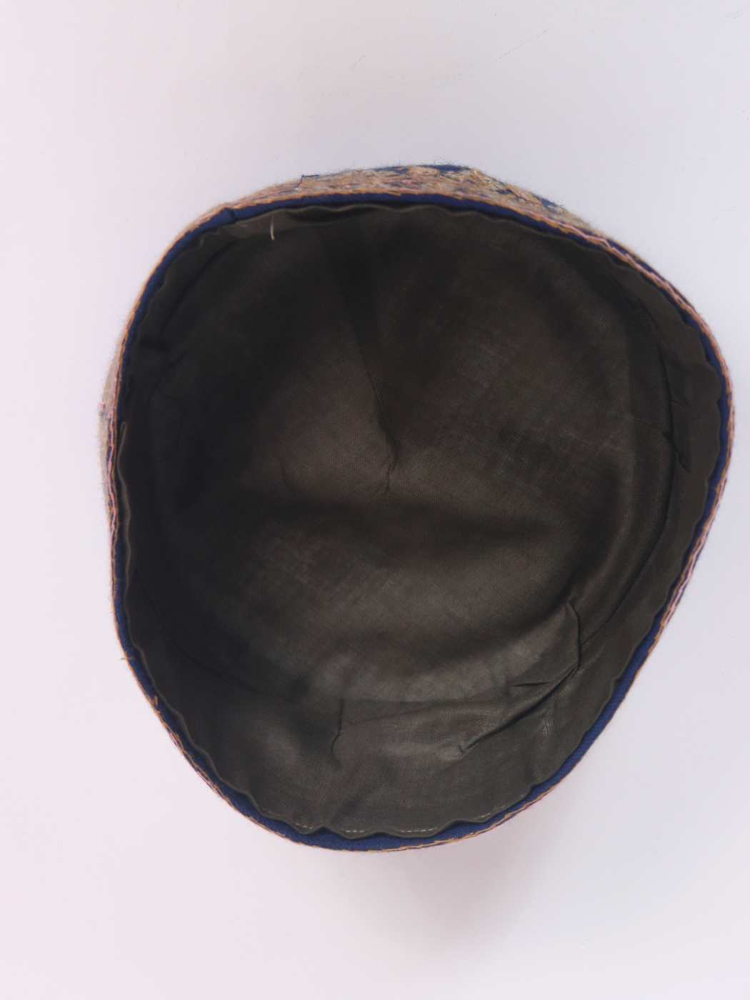 Kashmiri Hand Sozni Embroidered Pure Pashmina Cap in Blue