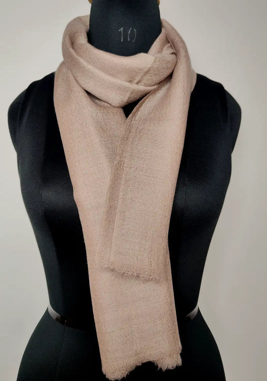beige colour pure pashmina muffler 