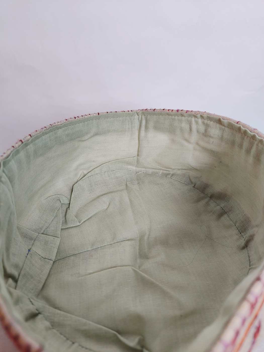 Beige Shahzad Toosha Sea Cap with Kashmiri Hand Sozni Embroidery