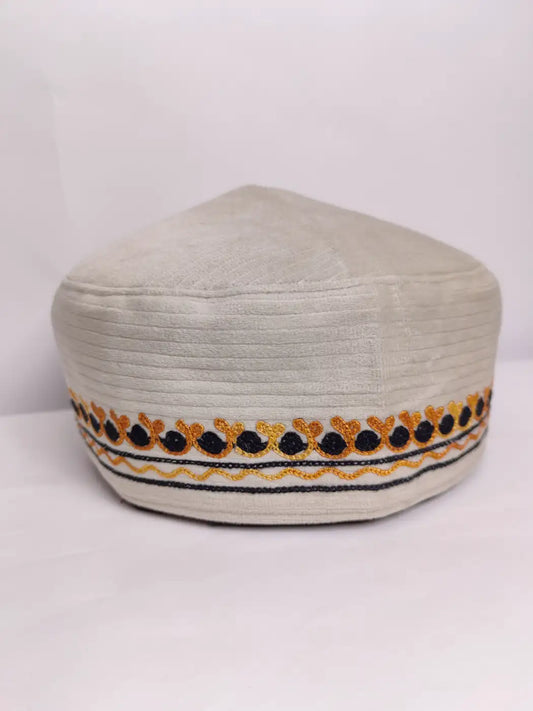 Velvet Kashmiri Cap with Aari Embroidery | Mirza