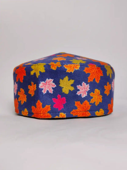 velvet cal with dark blue with chinar print