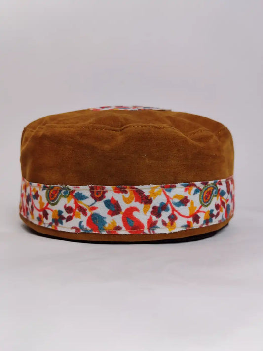 Rafiq Kani Velvet Round Beige Cap