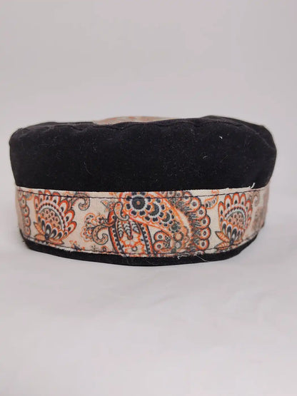 black cap from Kashmir with kani print 