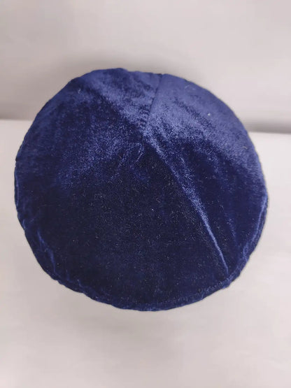 Nizam-i-Kashmiri Dark Blue Cap in Velvet with Zari Tiila Work