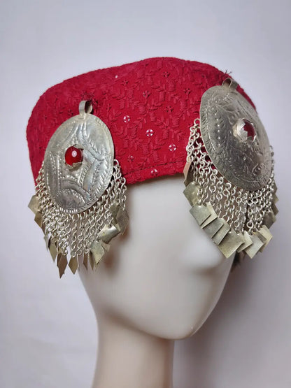 Kashmiri Kasaba Cap With Vintage Jewelry | Gulnoor