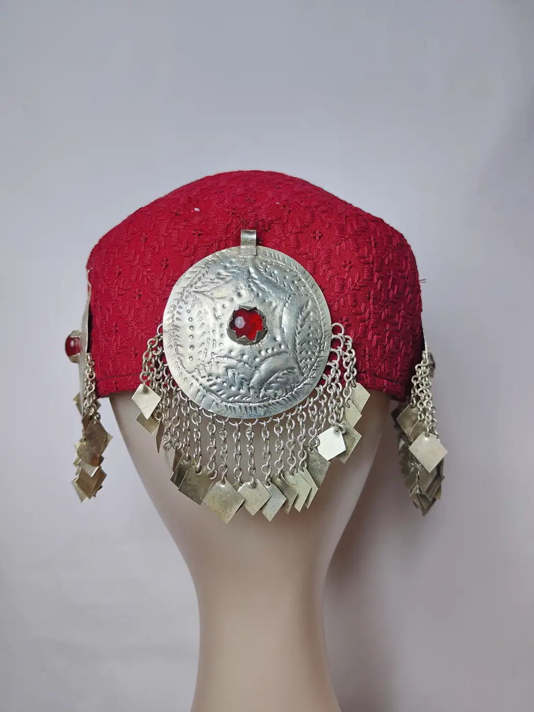 Kashmiri Kasaba Cap With Vintage Jewelry | Gulnoor