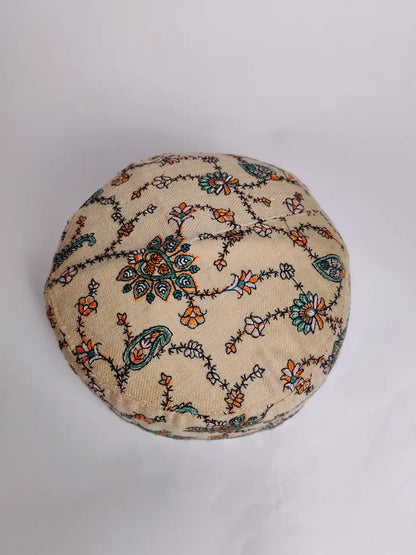 Unique Beige Cap with Sozni Work