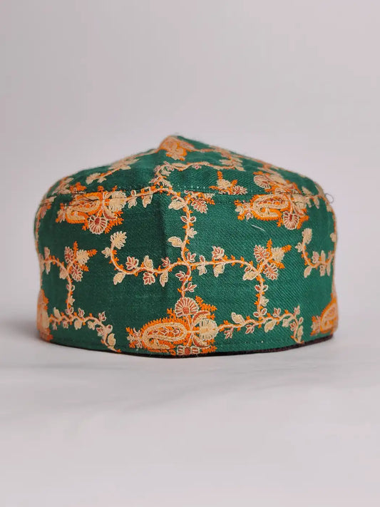Sozni Embroidered Green Cap