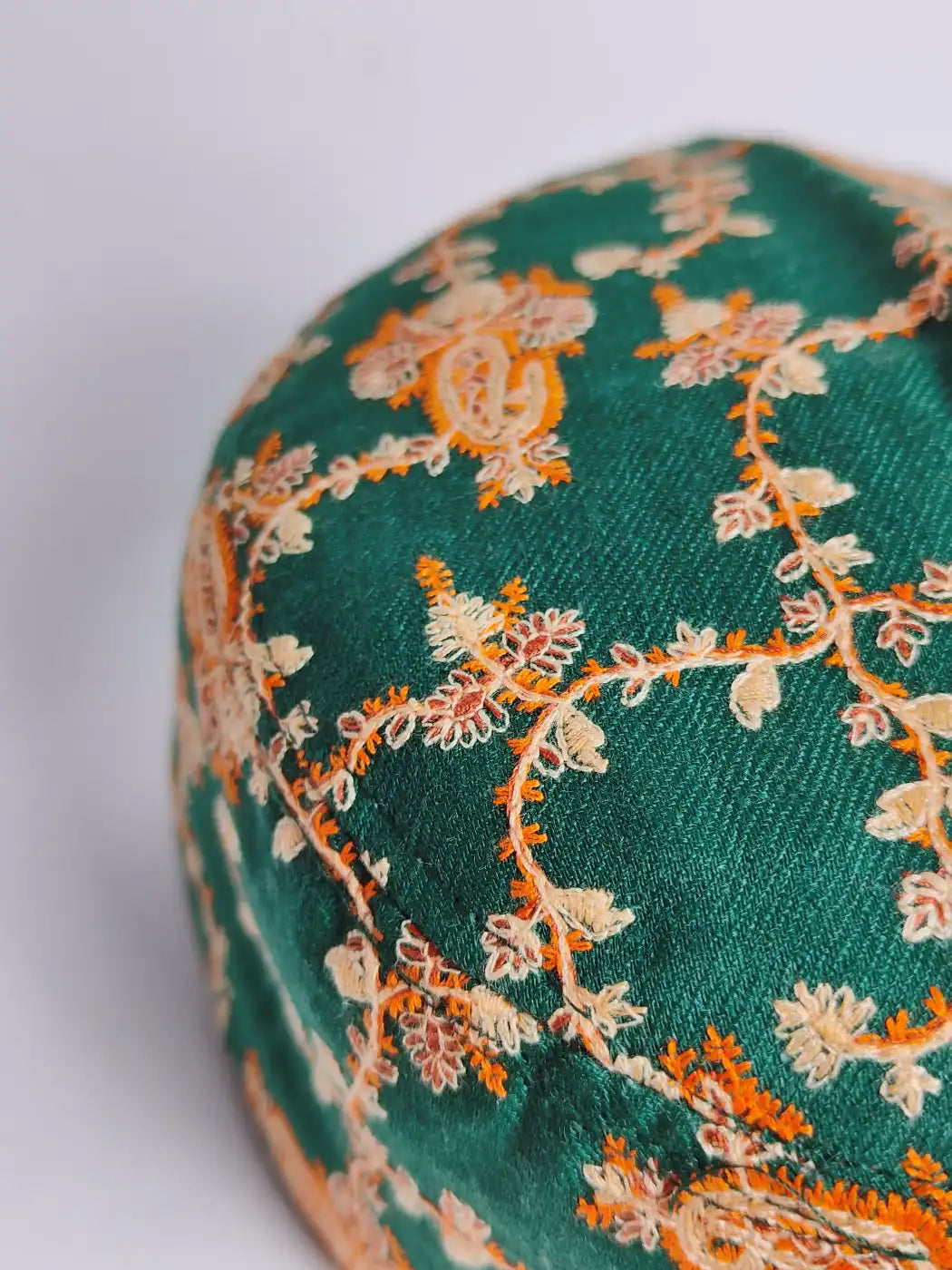 Sozni Embroidered Green Cap