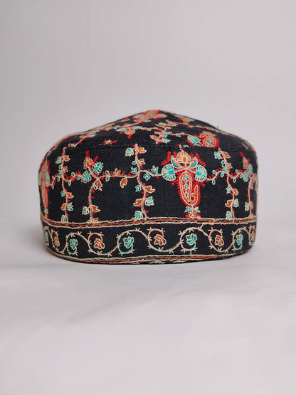 blackcap with sozni embroidery 