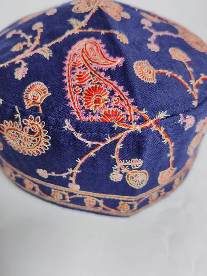 Sozni Embroidery Dark Blue Cap for Gents
