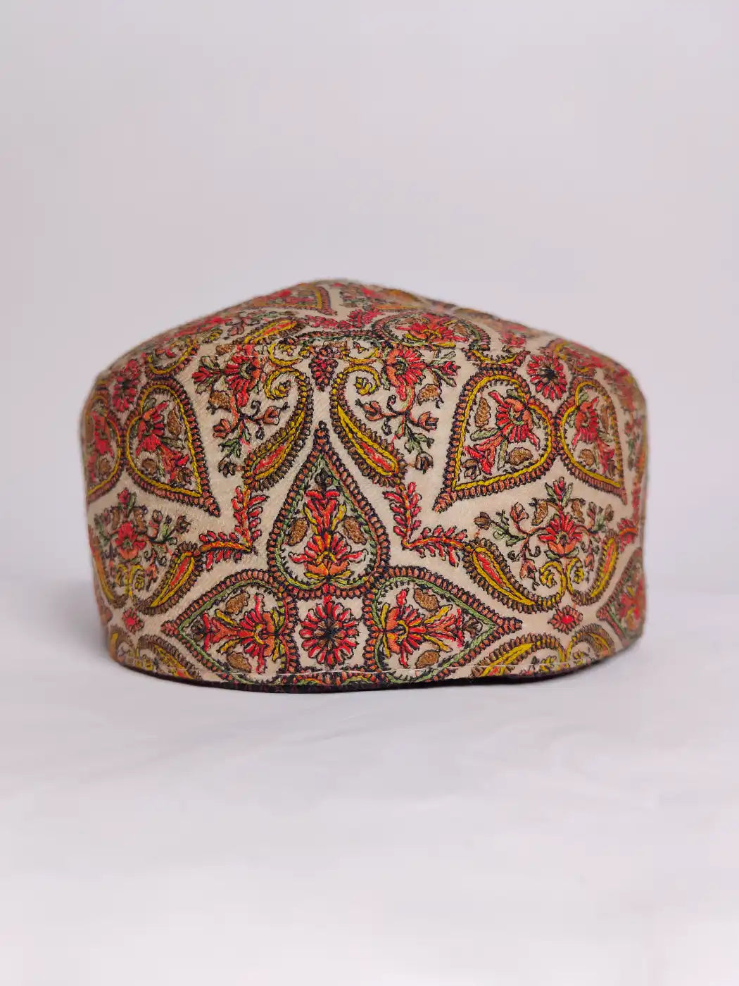 Habib Beige Cap with Needlework Jamawar
