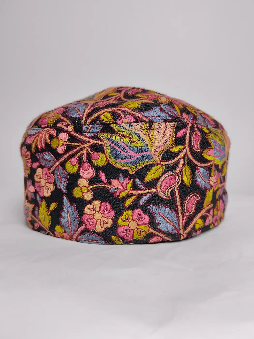 Handmade Jamal Paper Machie Jamawar Black Cap