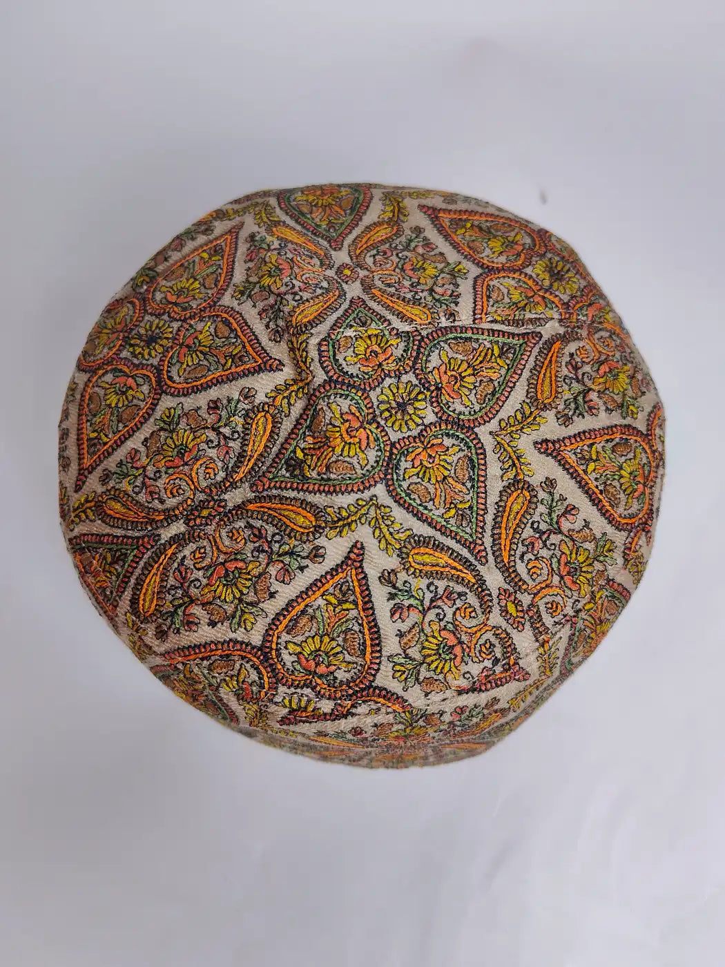 Shaan Needlework Jamawar Gents Beige Cap