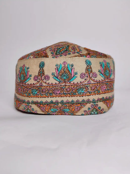 Needlework Sozni Jamawar Classic Beige Jamali Cap