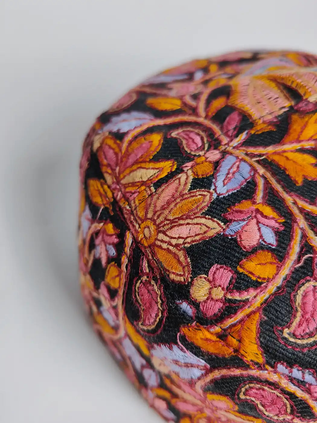 Paper Machie Jamawar Foldable Black Cap Rawayat