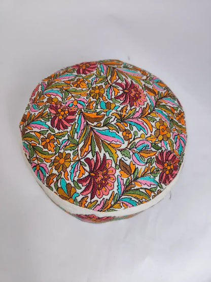 Nazakat White Sozni Paper Machie Jamawar Stylish Cap