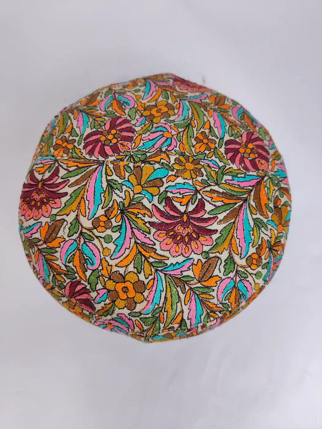 Mehfil Sozni Paper Machie Jamawar Work Designer Beige Cap