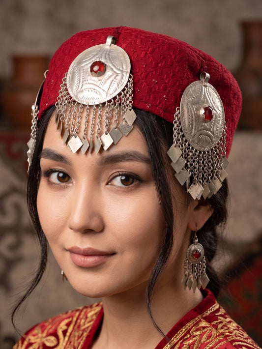 Kashmiri Kasaba Womens Cap With Vintage Jewelry | Gulnoor