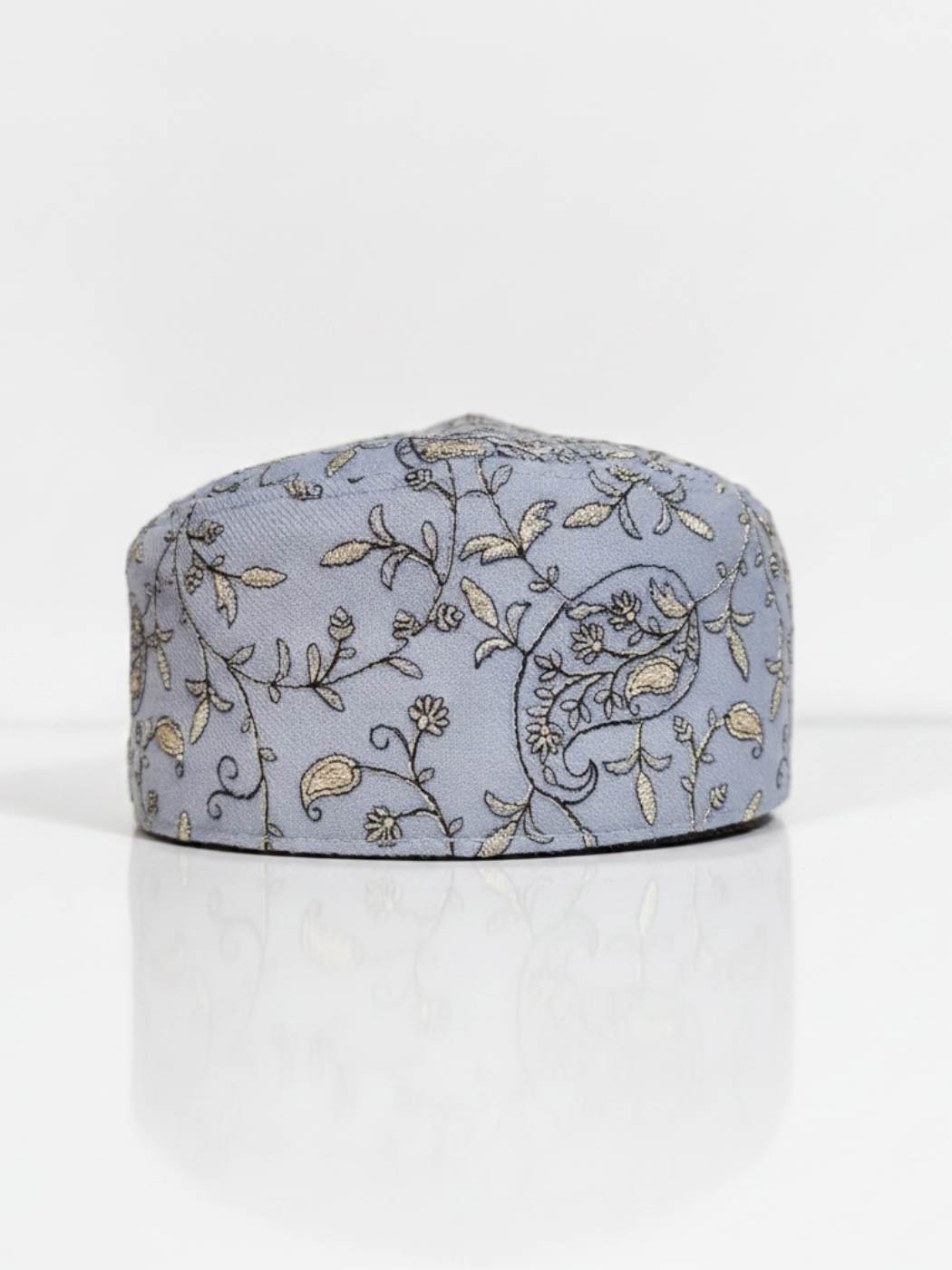 Nafees Zari Work Round Grey Mens Cap