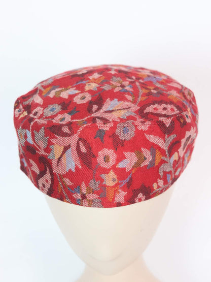 Red Kashmiri Mens Kani Cap Red | Abdullah