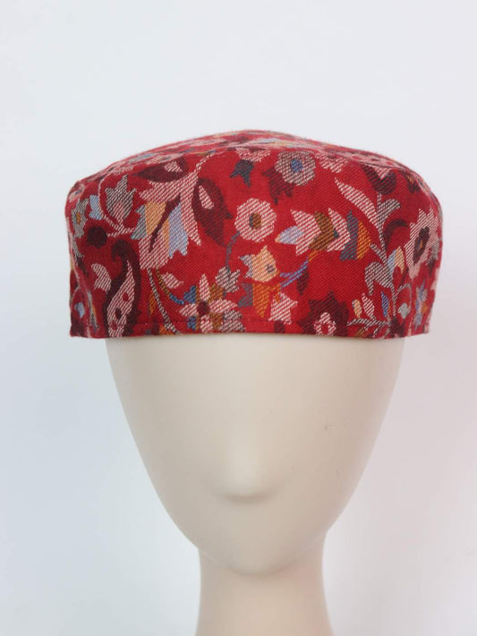 Red Kashmiri Mens Kani Cap Red | Abdullah