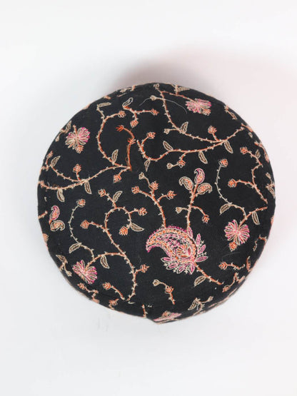 Black Sozni Jaal Cap from Kashmir | Barakah