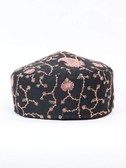 Black Sozni Jaal Cap from Kashmir | Barakah
