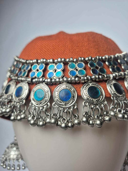 Traditional Kashmiri Inspired Kasaba Cap | Afghani Style With Headpiece Jewelry