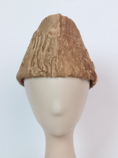 Mustafa Light Brown Karakul Cap