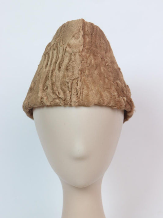 Mustafa Light Brown Karakul Cap