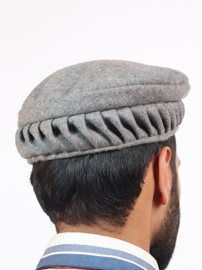 Pathani Hat- Light Grey Twisted Pakol Cap