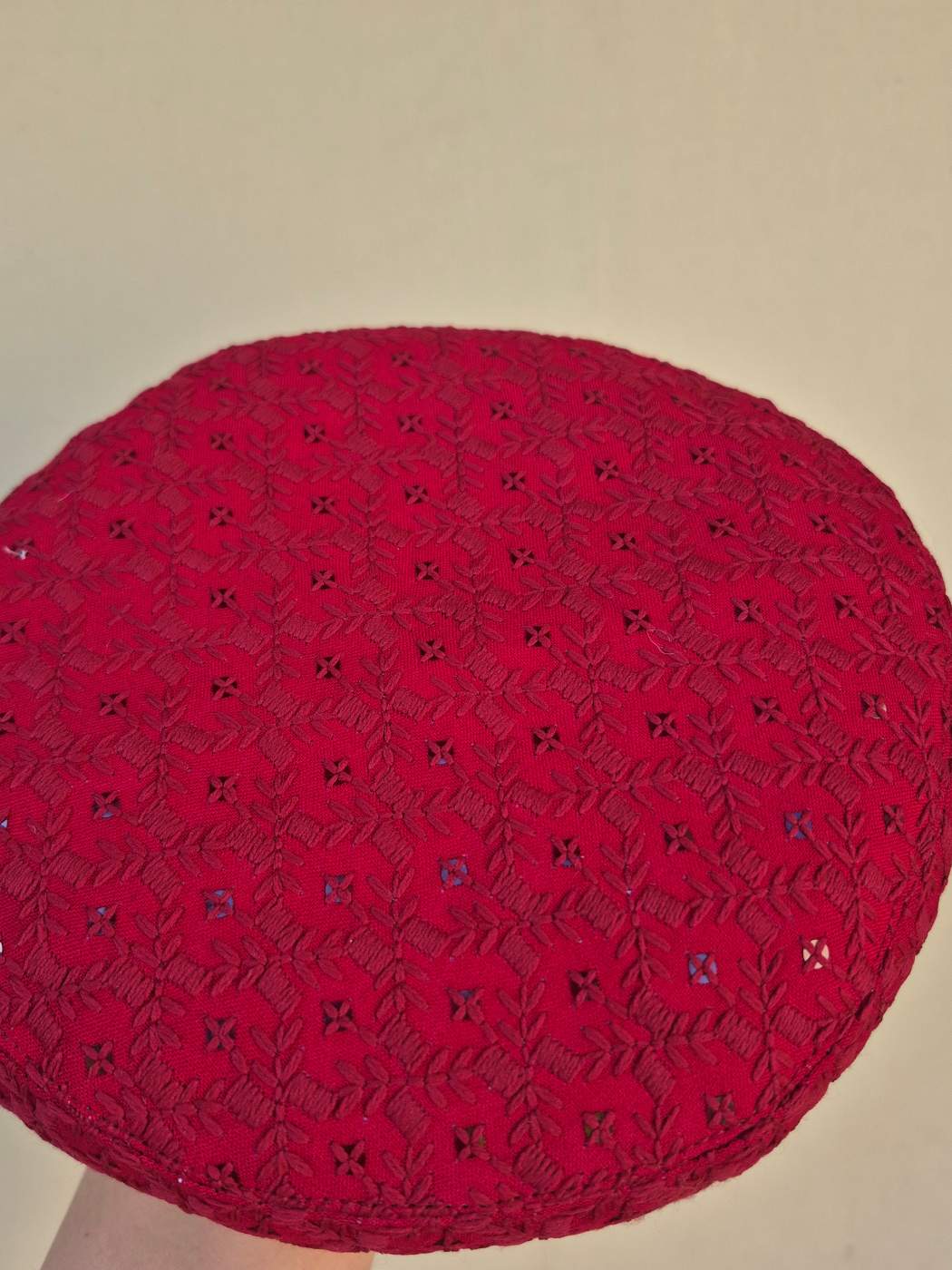 maroon summer cap top side