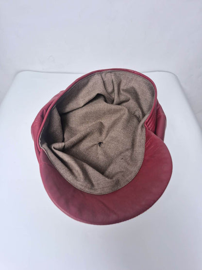 Leather French Baggy Cap in Newsboy Style
