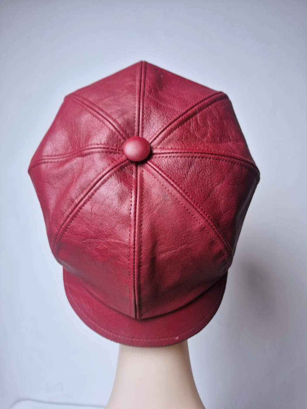 Leather French Baggy Cap in Newsboy Style