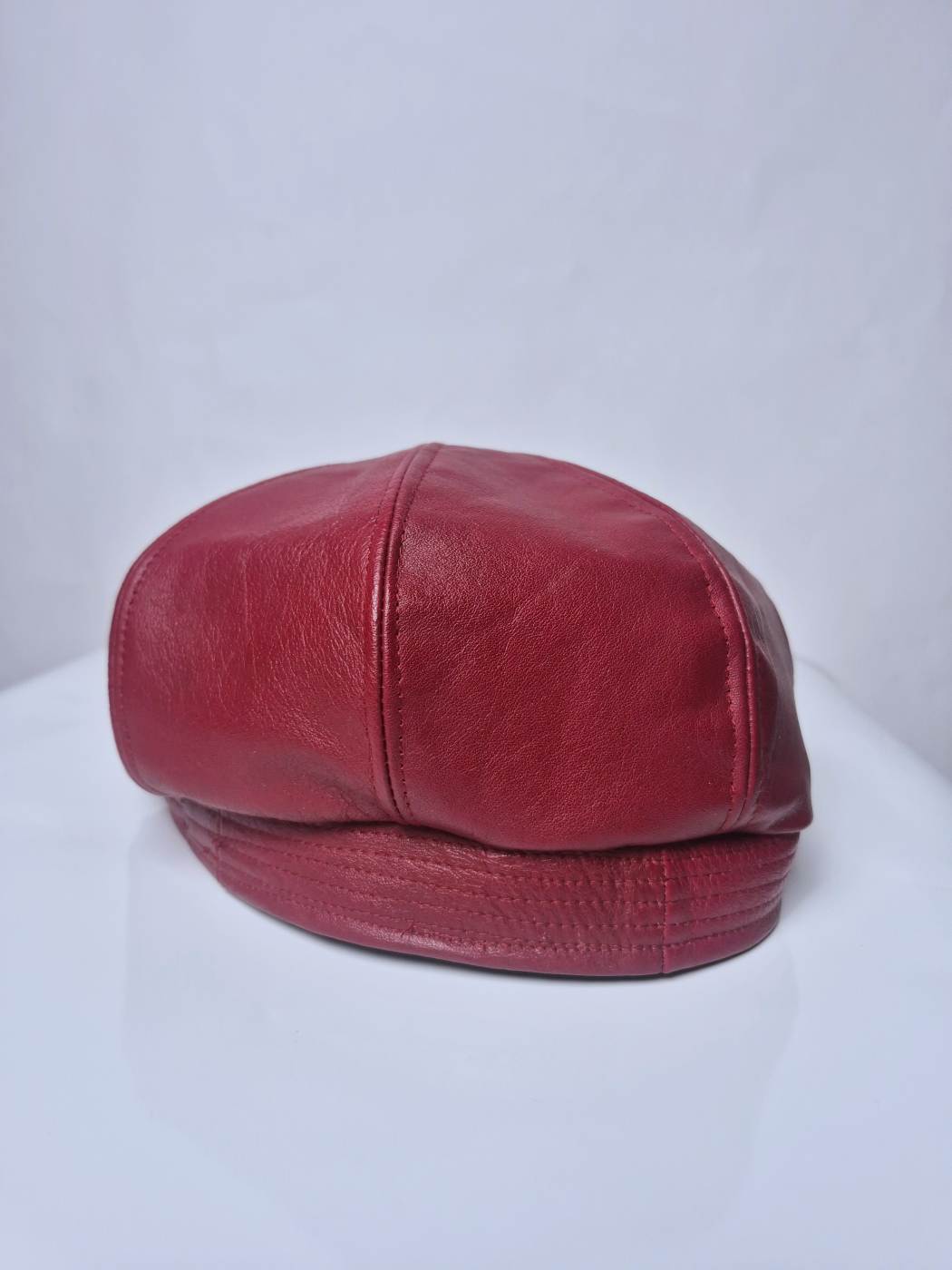 Leather French Baggy Cap in Newsboy Style