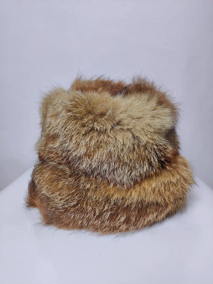 Raunaq Light Brown Cap in Mink Fur
