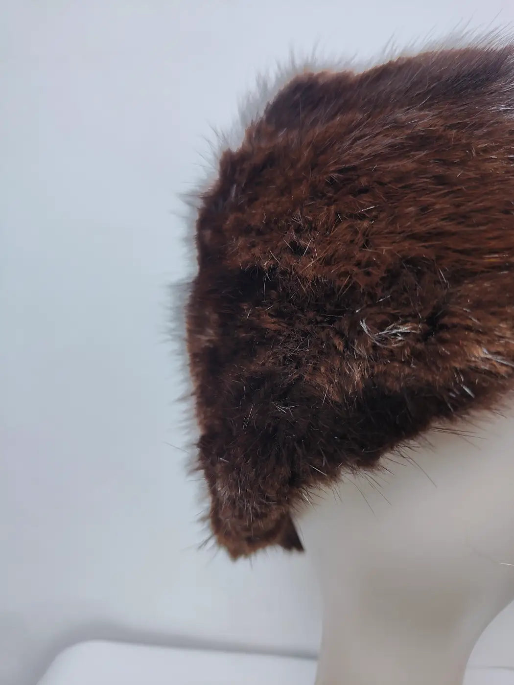 Dark Brown Cap in Mehkab Mink Fur