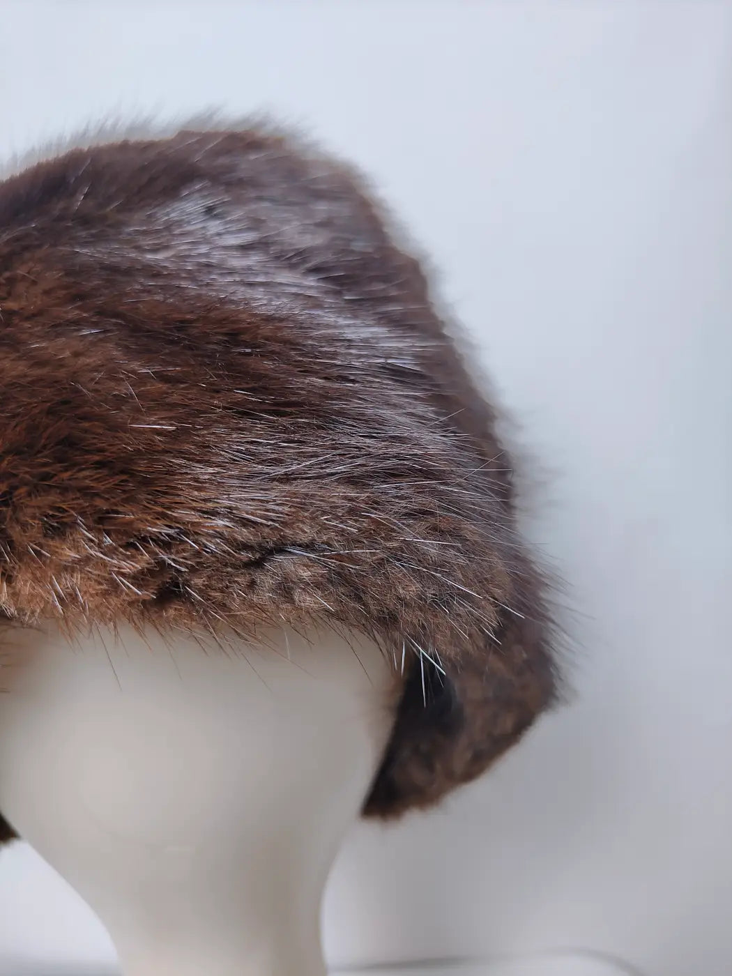 Dark Brown Cap in Mehkab Mink Fur