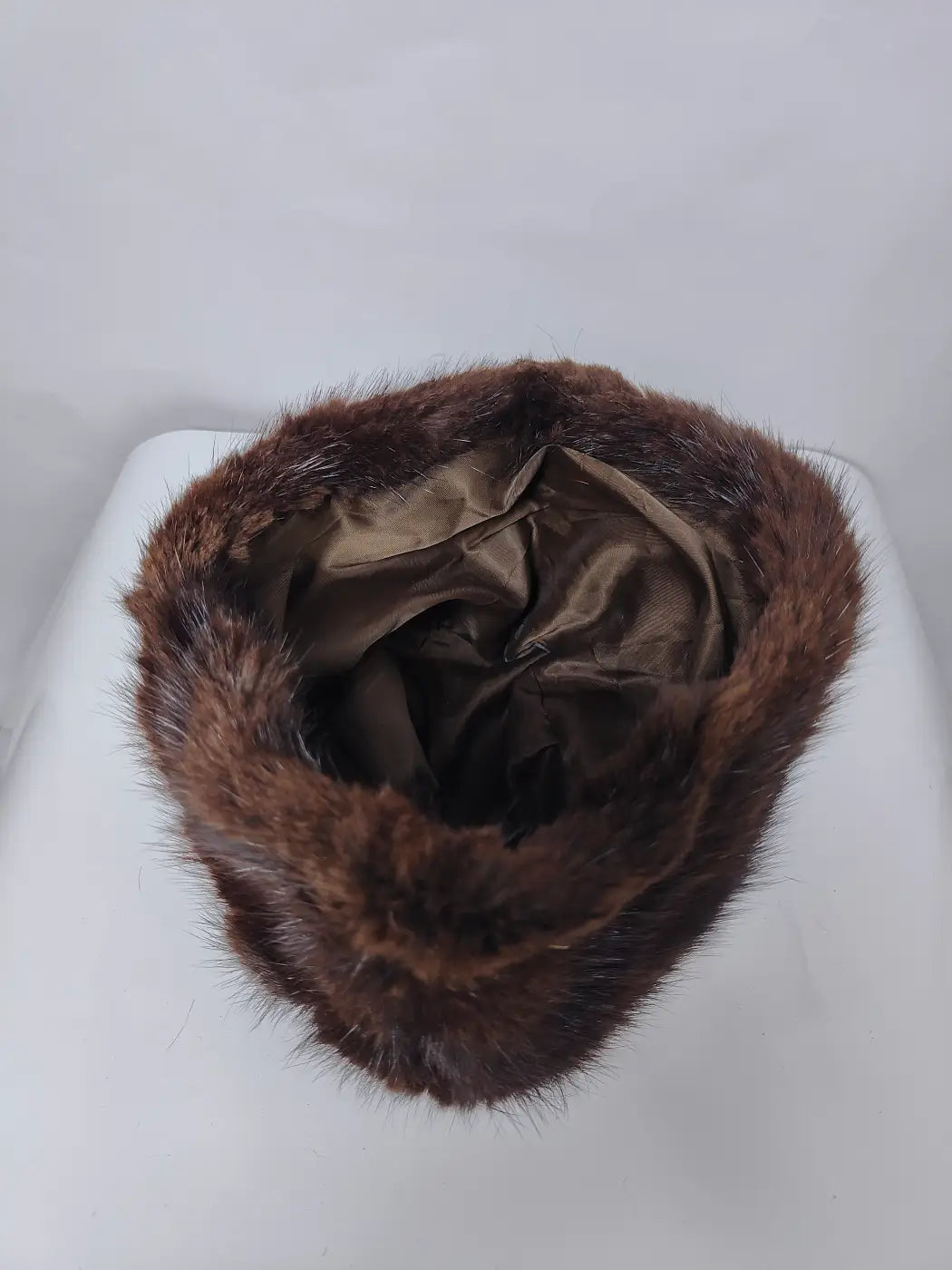 Dark Brown Cap in Mehkab Mink Fur