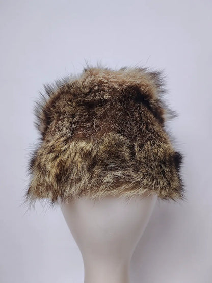 Beige Cap Roshnai Mink Fur