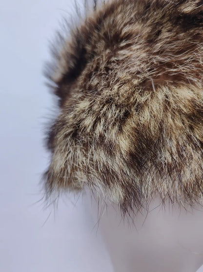 Beige Cap Roshnai Mink Fur