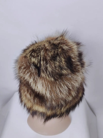 Beige Cap Roshnai Mink Fur