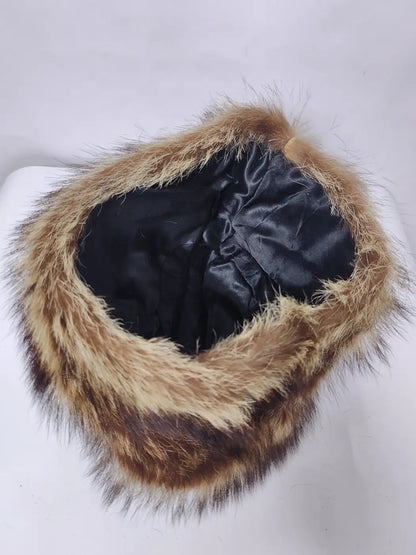 Beige Cap Roshnai Mink Fur