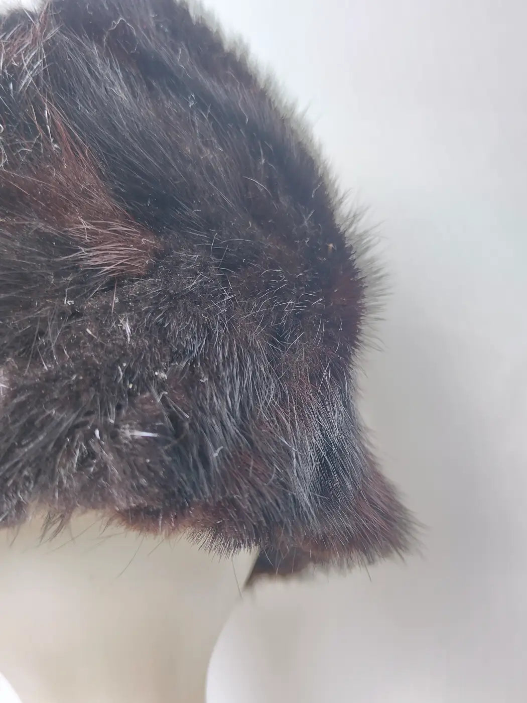 Bazm Dark Brown Cap in Mink Fur