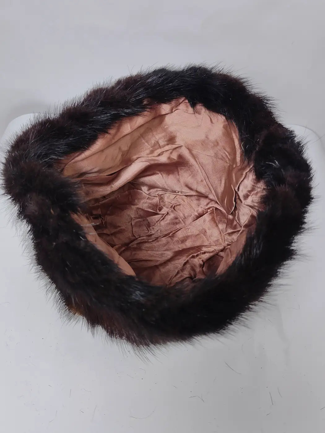 Bazm Dark Brown Cap in Mink Fur