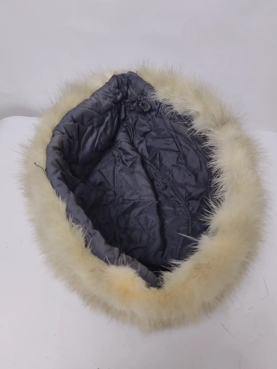 Nadees Cream Cap in Mink Fur
